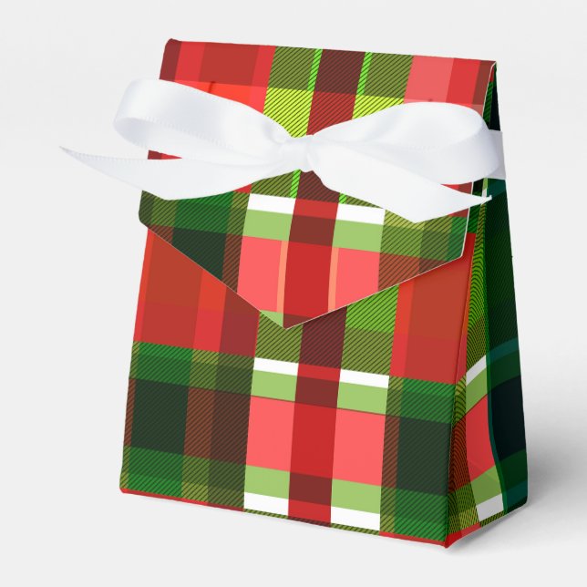 Julhelg Rutiga rutor Buffalo Plaid Presentaskar (Framsidan Sidan)