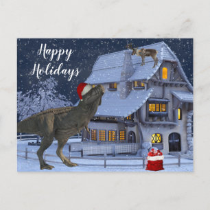 Julhelg Santa Dinosaurie Vykort
