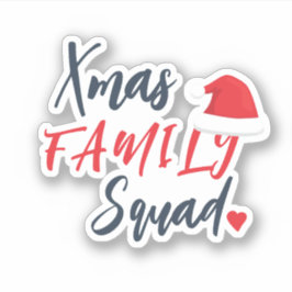 Julhelg Santa hatt familj squad manus Klistermärken