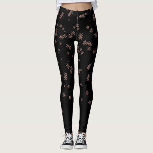 Julhelg Snöflingor Roséguld Unika Leggings