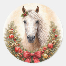 Julhelg Vacker Häst och Krans