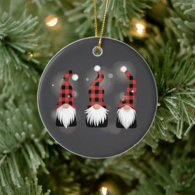 Julhelg Xmas Roligt Vinter Tomte Älskare Julgransprydnad Keramik (Träd)