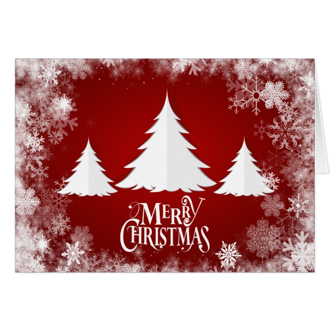 Julhelgdag - "god jul" träd hälsningskort (Framsidan Horizontal)