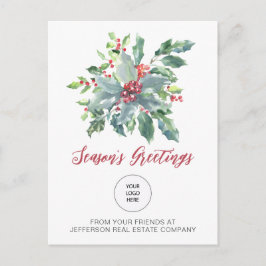 JulHelgdagar i Rustic Holly Elegant Helg Vykort