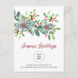 JulHelgdagar i Rustic Holly Elegant Helg Vykort