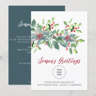 JulHelgdagar i Rustic Holly Elegant Julkort