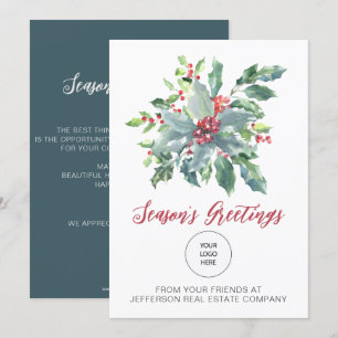 JulHelgdagar i Rustic Holly Elegant Julkort
