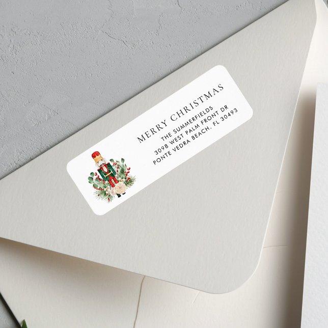 JulHelgdagar Nutcracker-Returadress Returadress Etikett (Christmas Nutcracker Elegant Mailing Return Address Label)