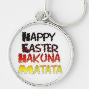Julhelgen Blzed Glad påsk Hakuna Matata Rund Silverfärgad Nyckelring