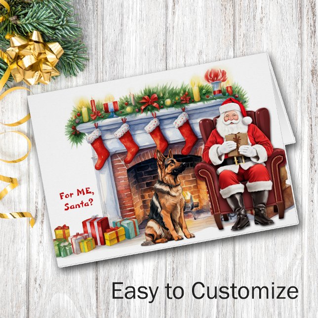 julhelgen för den tyska Shepherd-Hund Hälsningskort (Skapare uppladdad)