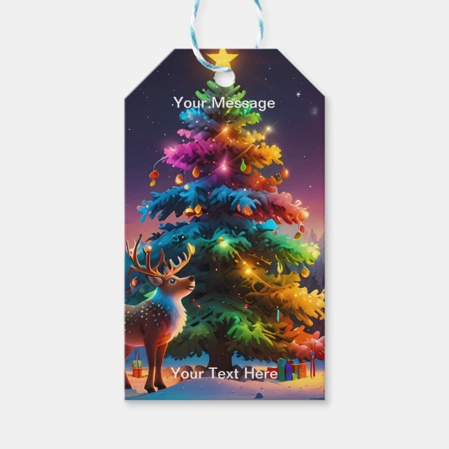 Julhelgen för julvinter Wonderland Presentetikett (Framsidan)