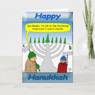 Julhelgen Hanukkah och jul Helgkort