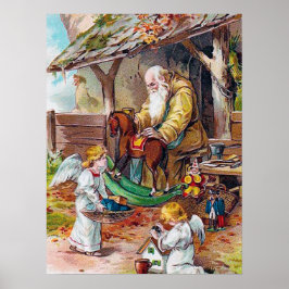 julhelgen Santa Änglar Poster