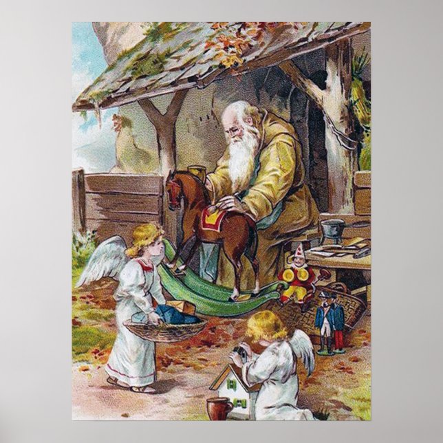 julhelgen Santa Änglar Poster (Framsidan)