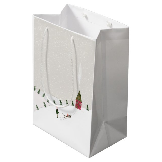 Julhelgens presentpåse för slädåkning (Baksidan Vinklad)