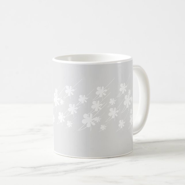 Julhelger snöflingor mönster grått vitt kaffemugg (Framsida höger)