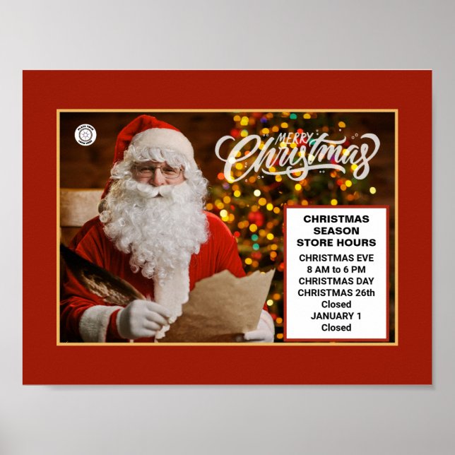 Julhelger Tomte Butik Öppettider   Poster (Framsidan)
