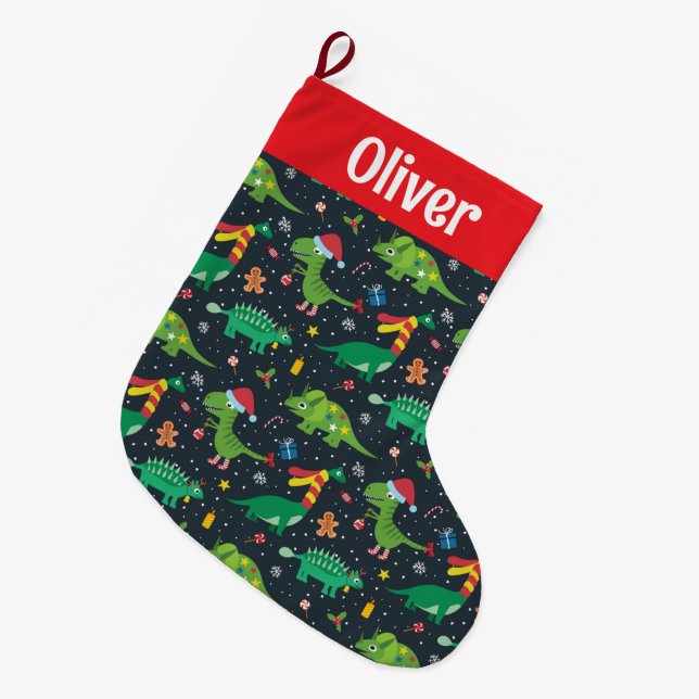 Julhelgsdinosaurier Stor Julstrumpa (Framsidan (Hängande))