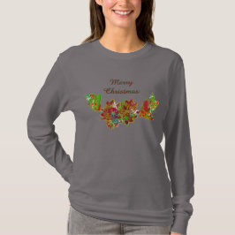 Julhelgssäsongens kul Poinsettia & Julenkrans T Shirt