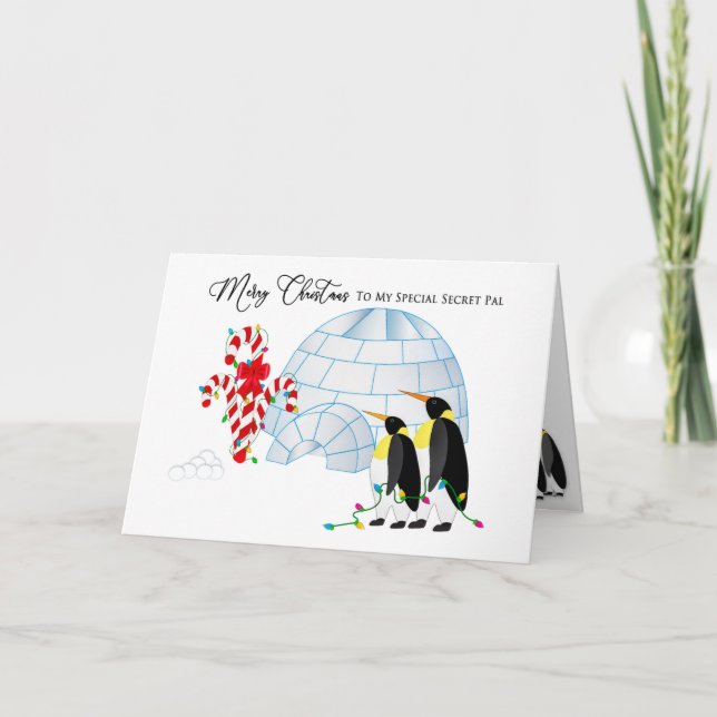 Julhemlig Penguins by Igloo Ljus Helgkort (Framsida)