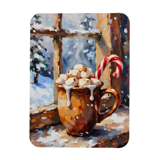 Julhett Choklad med Rostade Marshmallows  Magnet (Vertikal)