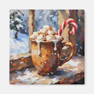 Julhett Kakao med Rostade Marshmallows  Magnet