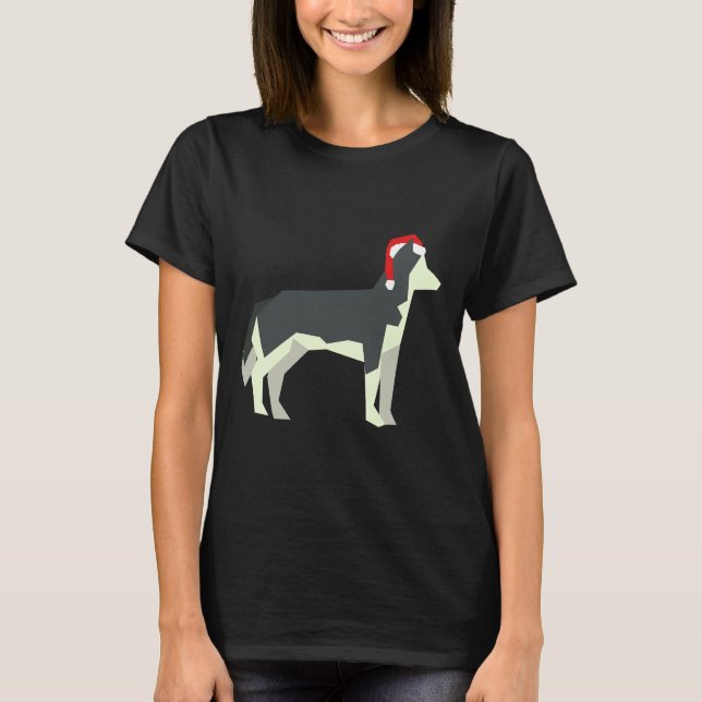 Julhimlen för Siberian Huskey Hund T Shirt (Framsida)