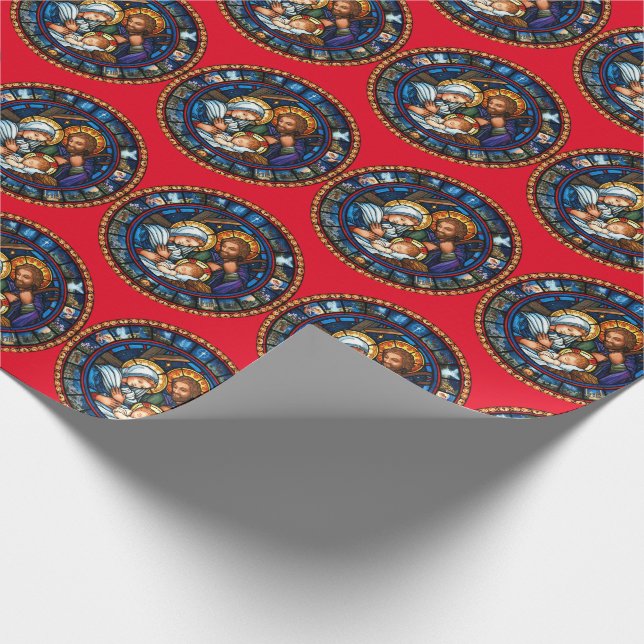 Julhistorien - Röd utrullning Papper Presentpapper (Hörn)