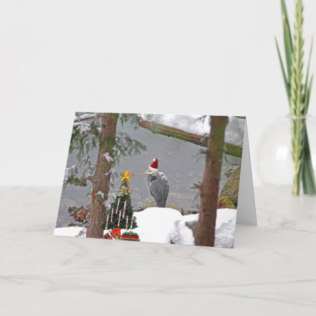 Julhjälten i Snö Photo Helgkort (Framsida)