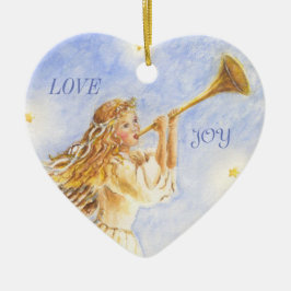 Julhjärt Ornament Angel Watercolor