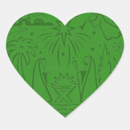 Julhjärtdekalett Hjärtformat Klistermärke