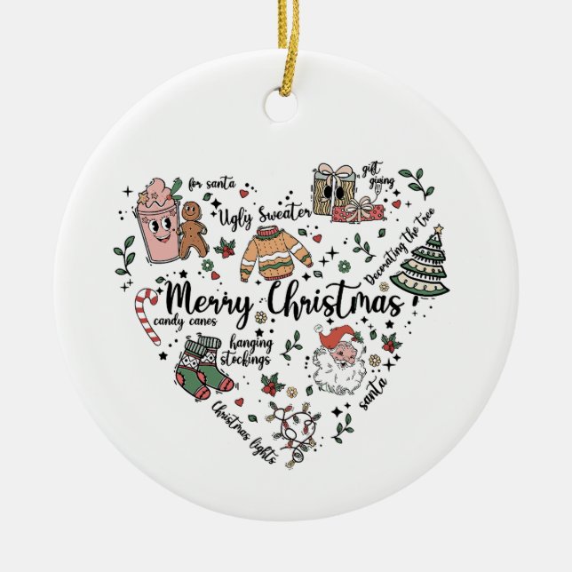 Julhjärtsornament, God jul Ornament (Framsidan)