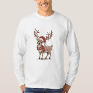Julhjort Djur Jul Hjort Tomte Hatt Jul T Shirt