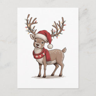 Julhjort djur julhjort tomtehatt jul inbjudan vykort
