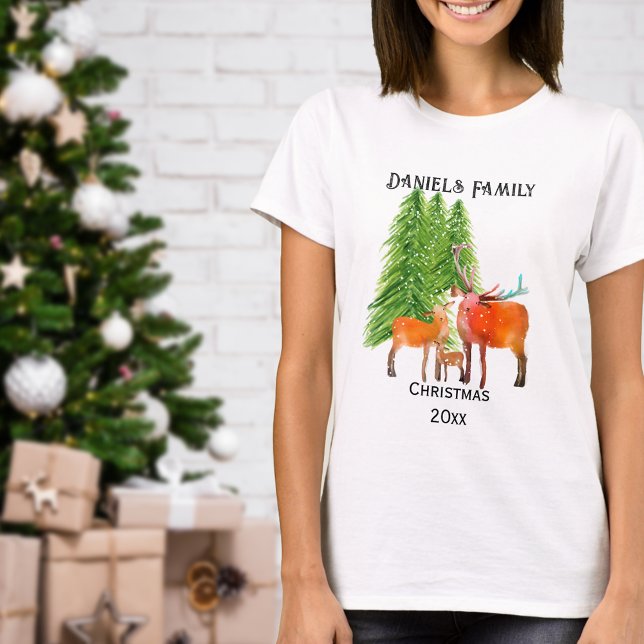 Julhjortar för familjen t shirt (Skapare uppladdad)