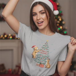 Julhjortar och björn t shirt
