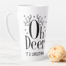 Julhjortar rolig illustration latte kaffemugg