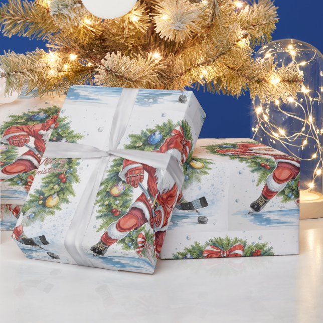 Julhockey med tomten presentpapper (Helgdagar)