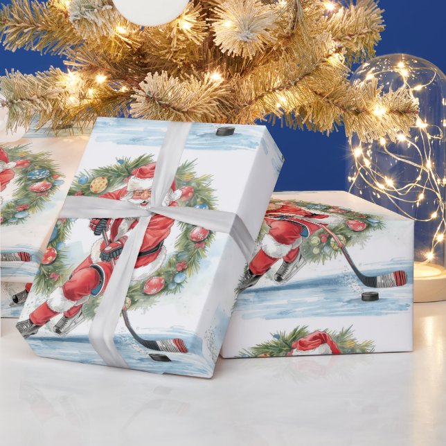 Julhockey med tomten presentpapper (Helgdagar)