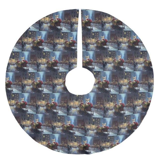 julhögsäsong julgransmatta borstad polyester (Framsidan)