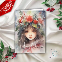 Julhögtid med Holly Berry Fairy Kort