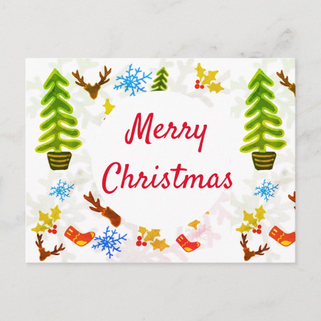 Julhögtider i mönster vykort (Framsida)