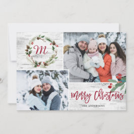 Julholly 2 PHOTOS Collage Bark Helgdag Card Julkort