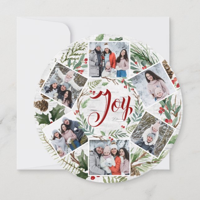 Julholly 6 PHOTOS Birch Bark-kort Julkort (Framsida)