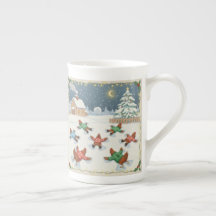 Julhöna i rörelse, kaffemugg