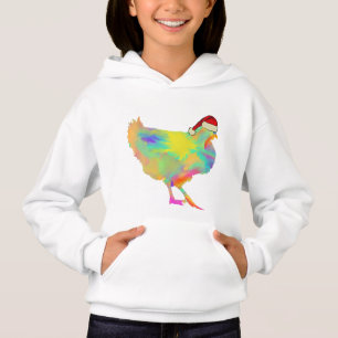 Julhöna i tomteluva Rolig Färgstark Höna T Shirt