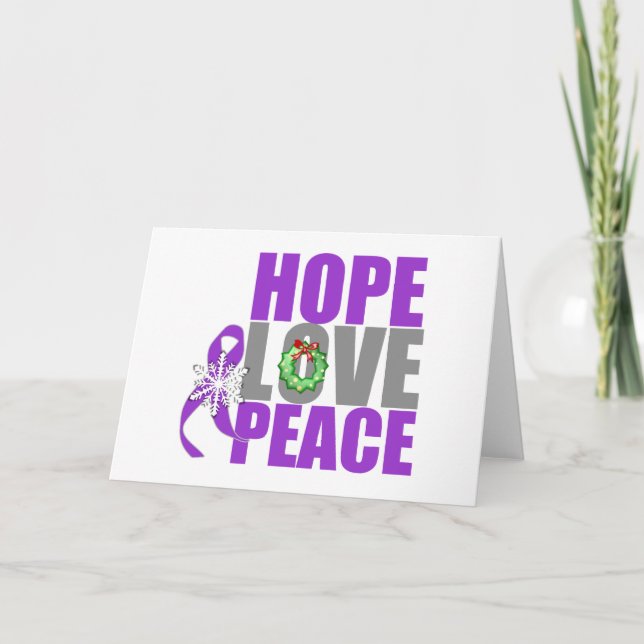 Julhoppet Kärlek Peace Pancreatic Cancer Helgkort (Framsida)