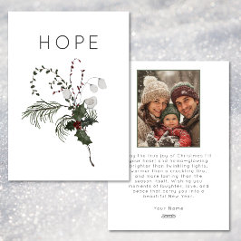 Julhoppet Rustic Minimal Photo Greenery Julkort