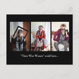 Julhumor med 3 visa kvinnor helg vykort