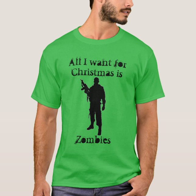 Julhumor Zombie jul T Shirt (Framsida)